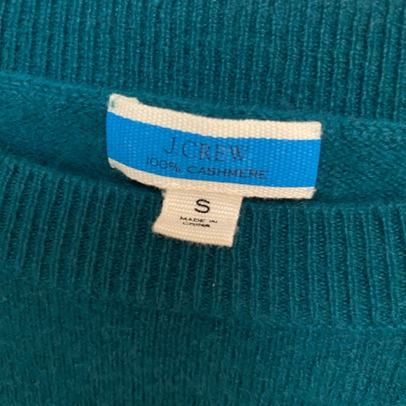 J. Crew Cashmere Teal Crew Neck Sweater - Picture 2 of 4